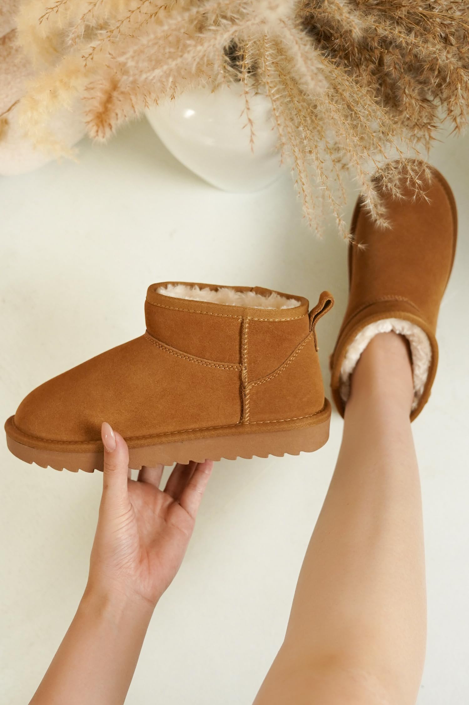 Project Cloud 100% Genuine Leather Ankle Boots for Women - Water Resistant with Memory Foam Insole Winter Boots for Women - Trending Shoes & Comfortable Women's Ankle Boots (Hippy, Chestnut, 8)