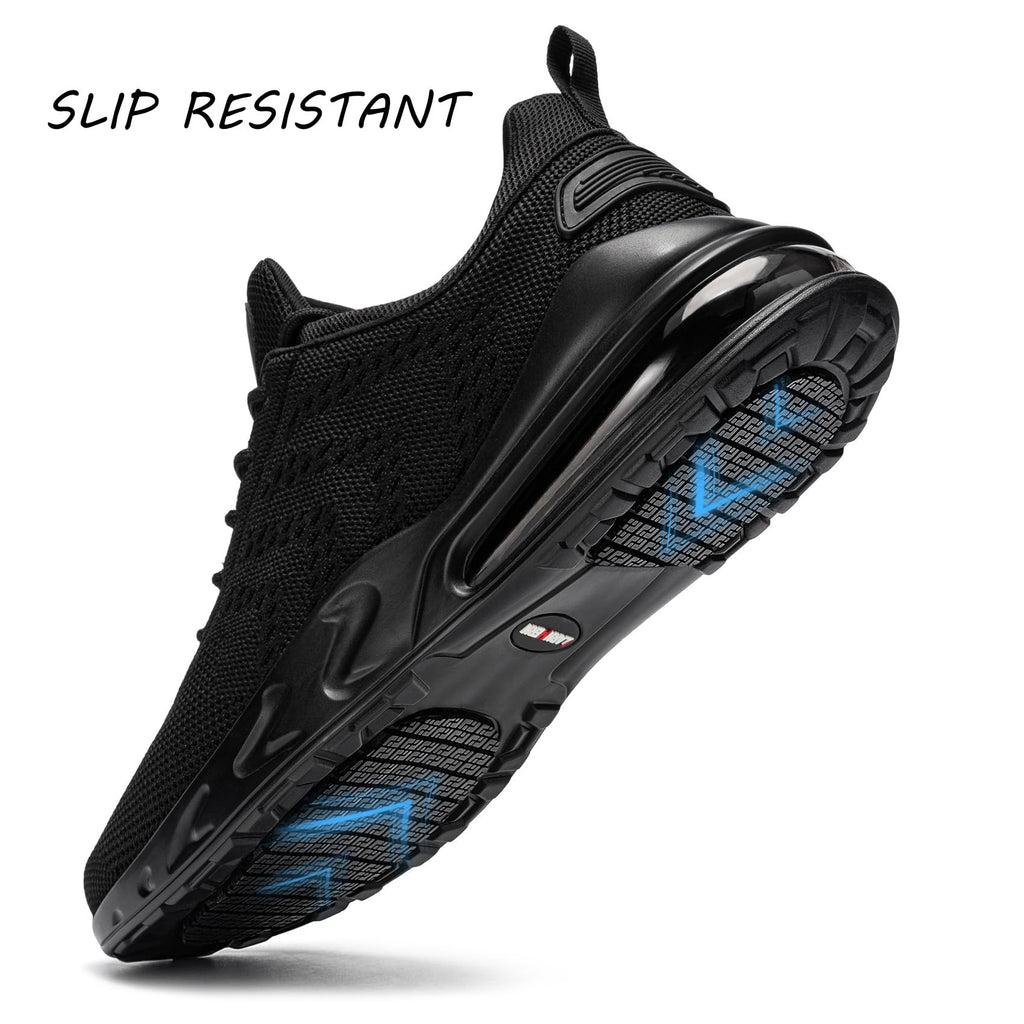 LARNMERN Men Non Slip Work Sneakers Water Resistant Food Service Zapatos Trabajo Antideslizantes Walking Shoes Waterproof Shoes Slip-on, Black 8.5
