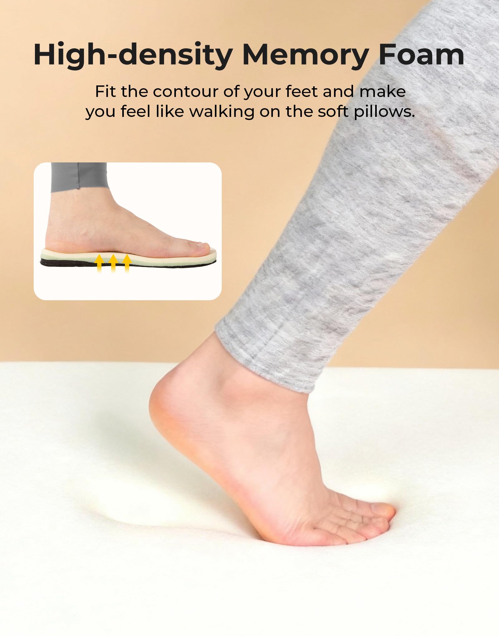 HomeTop Women's Fuzzy Curly Fur Memory Foam Loafer Slippers Bedroom House Shoes with Polar Fleece Lining (9-10, Grey)