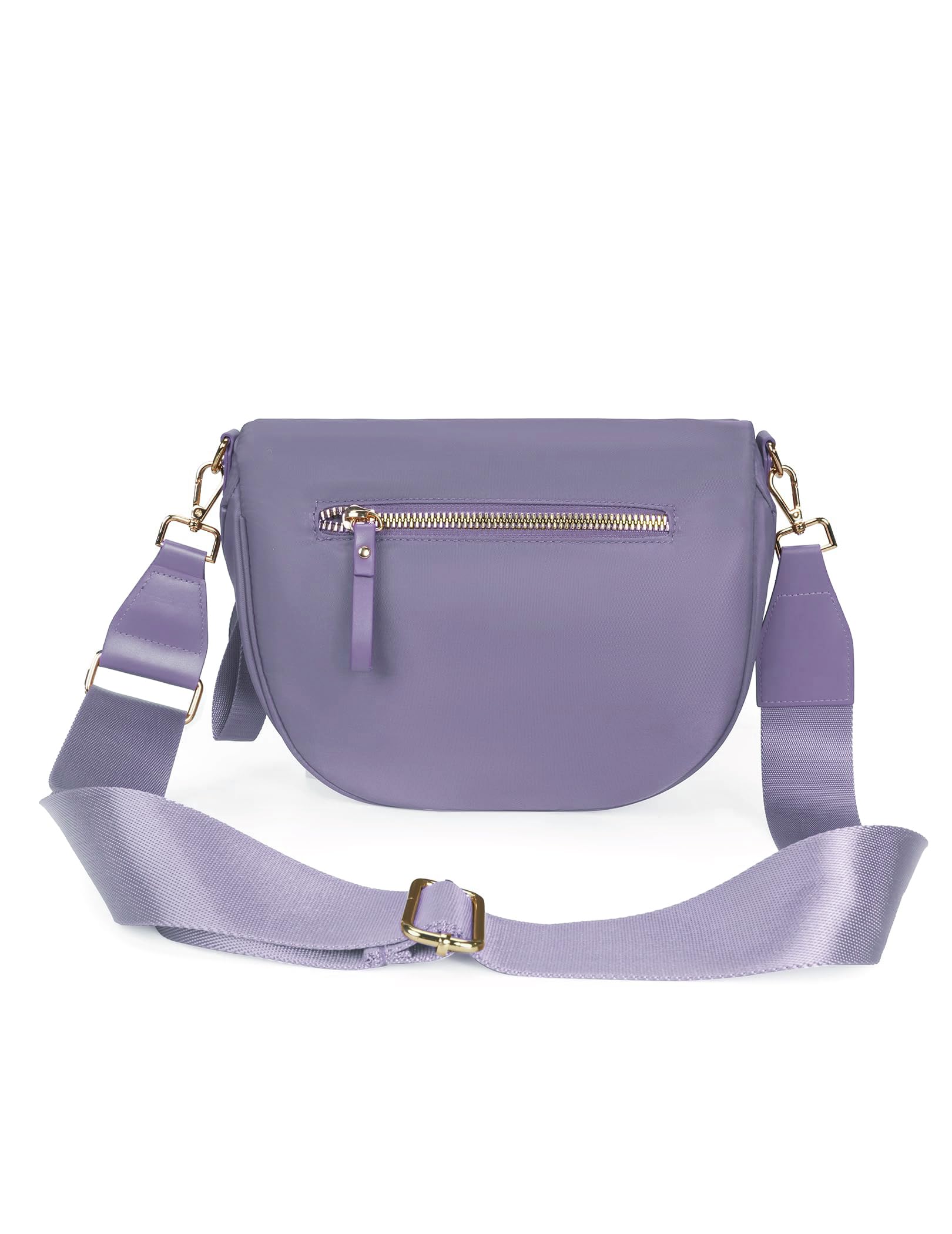 FEIBOON Spacious Nylon Crossbody Bag Bum Bag Handbags Wallets Purses Trendy Shoulder Bag for Women (Cloudy purple)
