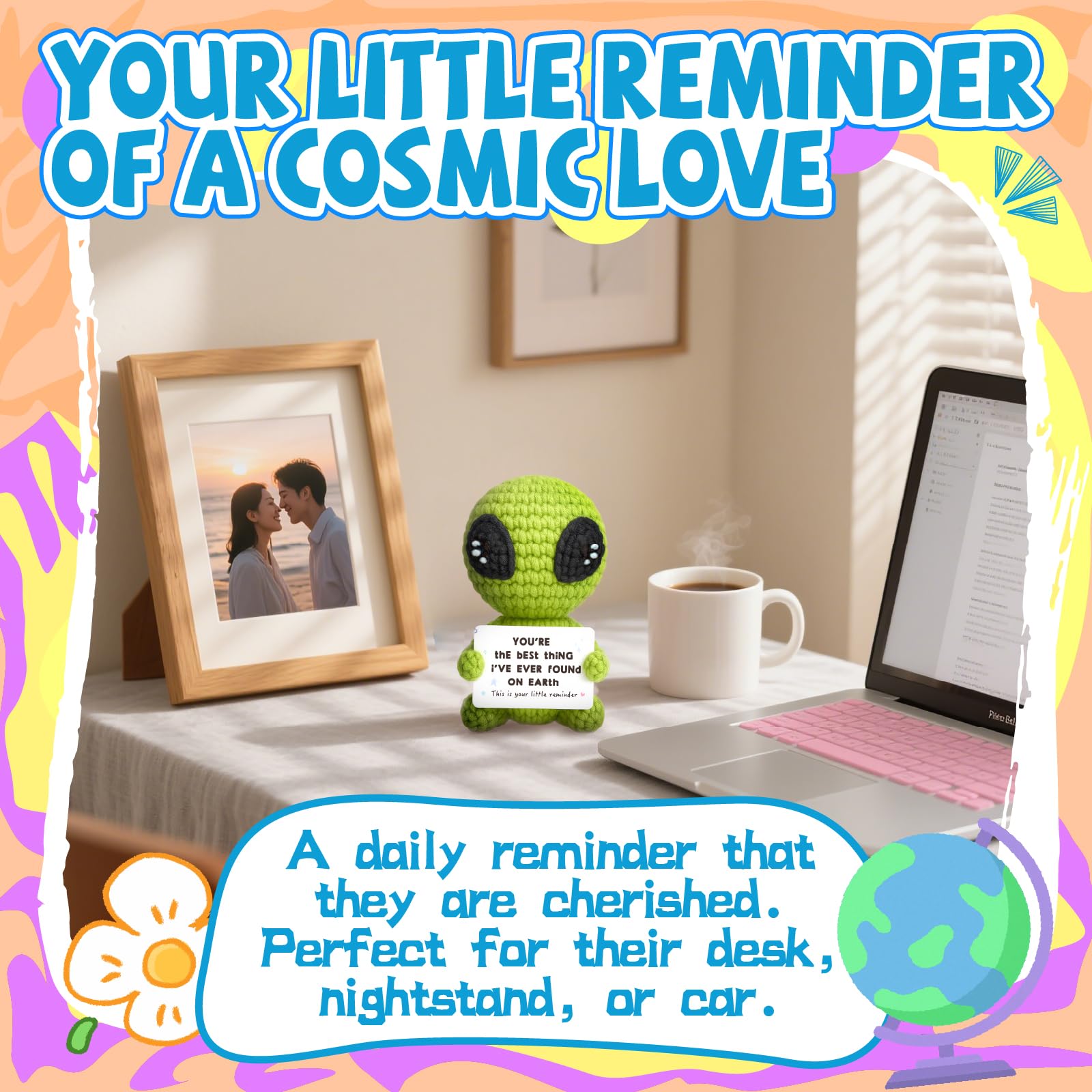 Gifts for Him Her Boyfriend Girlfriend Crochet Alien Valentine's Day Anniversary Birthday Funny Romantic Gifts My Love Men Women Husband Wife
