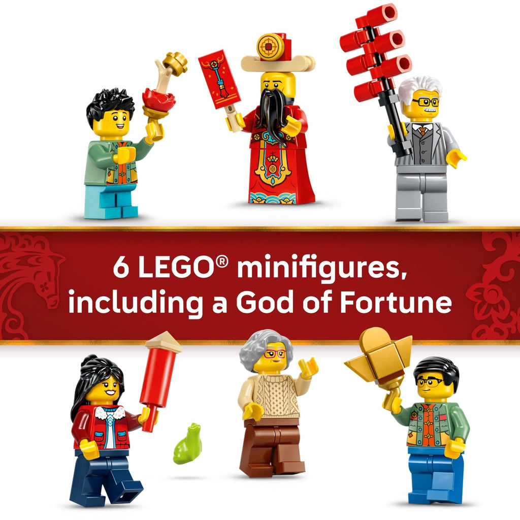 LEGO Spring Festival Fortune Firecracker Kids Building Toy - Chinese New Year Toy for Boys & Girls, Ages 9+ - Play & Display Wall Art with Realistic Sound Effects - Gift Idea for Birthdays - 80118