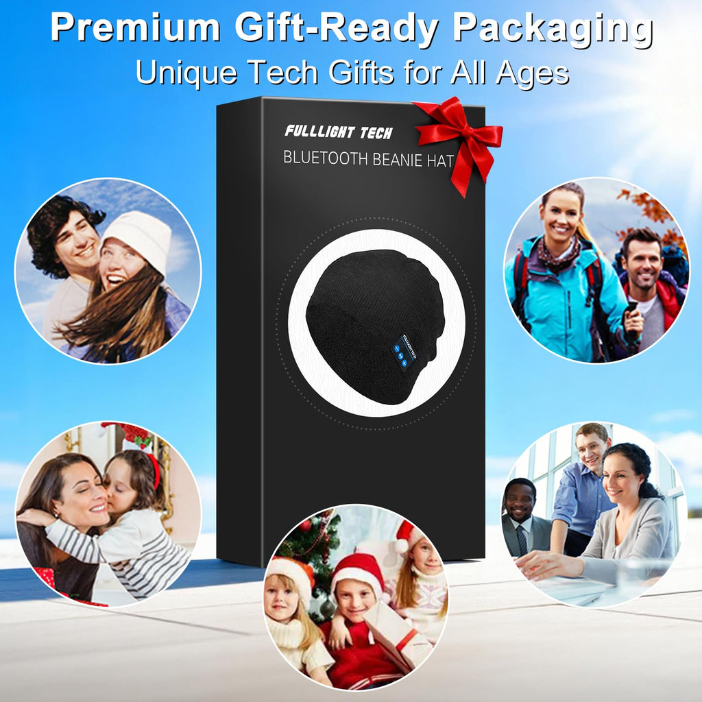 Bluetooth Beanie Hat Headphones Unique Tech Gifts Stocking Stuffer Dark Gray