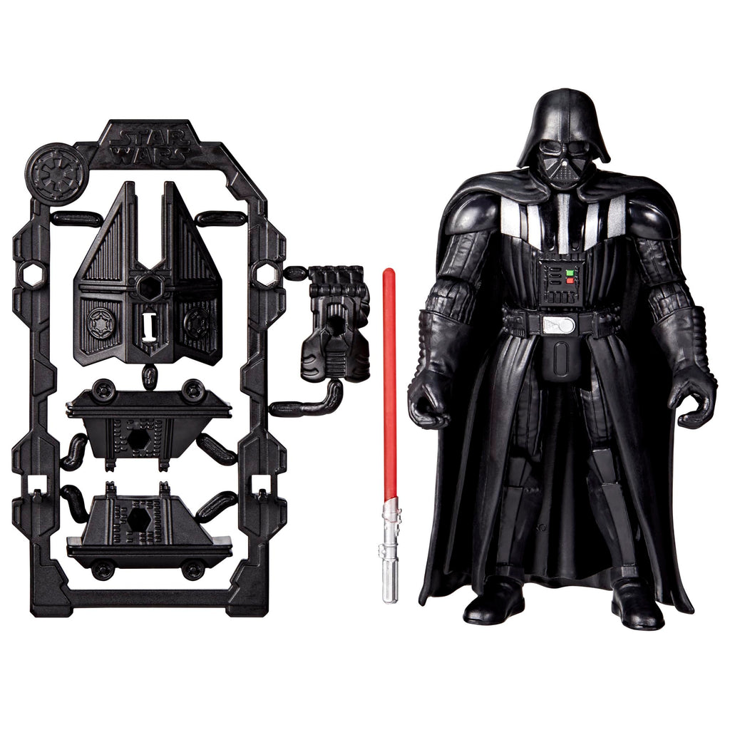 STAR WARS ActionVerse Darth Vader 4.5-Inch Action Figure & Accessories, Reusable Accessory Storage Rack, Toys for Boys & Girls Ages 4+