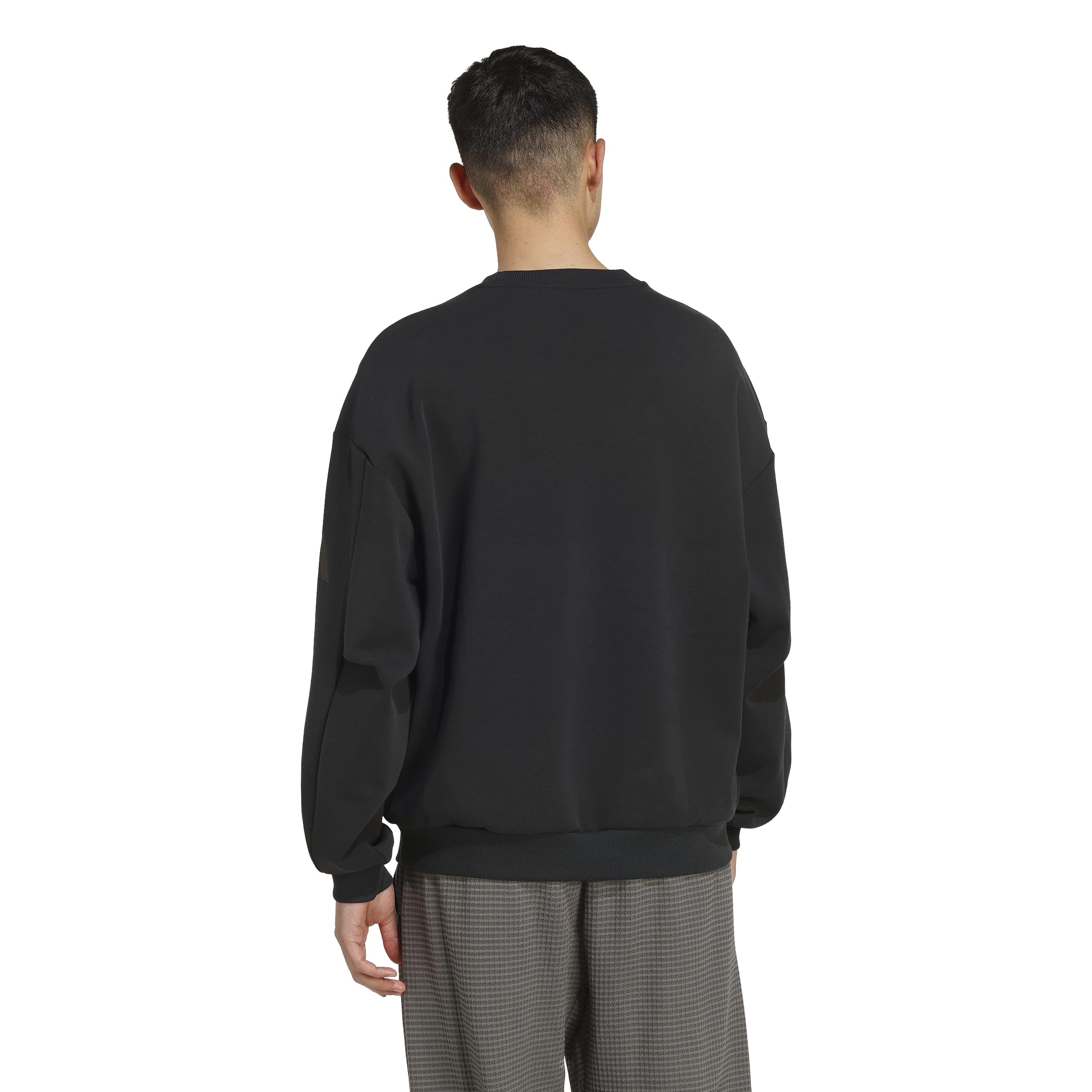 adidas Men's Soft Lux Loose Sweatshirt, Black, Large
