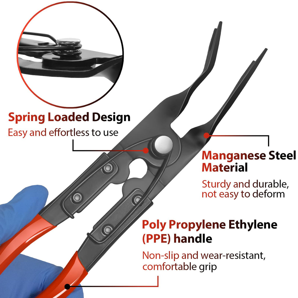 Keze 3 Pcs Auto Clip Pliers Set and Fastener Remover,Car Trim Rivet Removal Pry Tool Repair Kit with Storage Bag for Automotive Door Panel,Upholstery,Dashboard,Plastic Fasteners