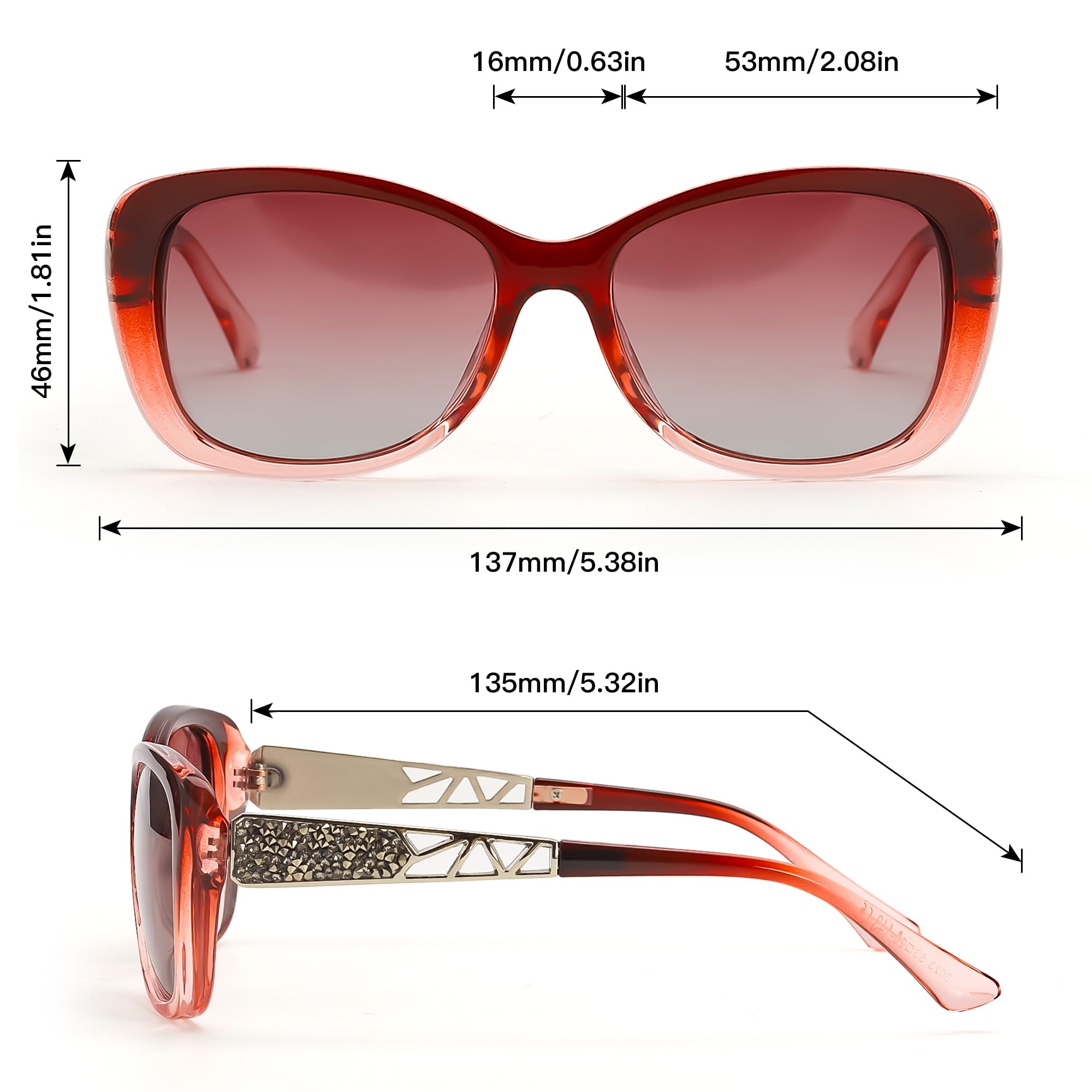SIPHEW Retro Small Wrap Sunglasses for Women | Lightweight Square Frame with 100% UV400 | Polarized Shade for Womens