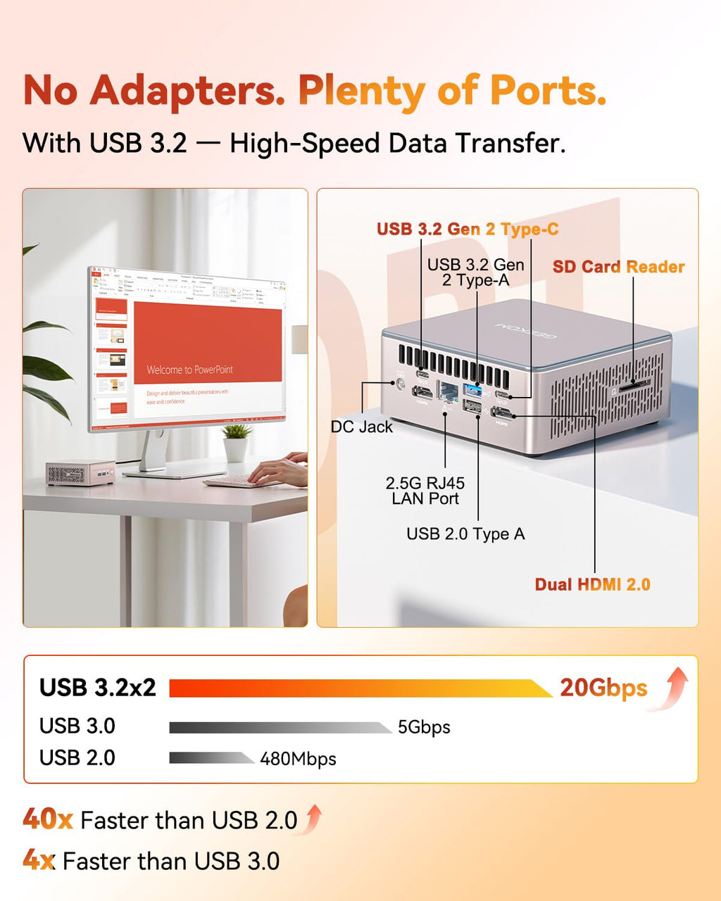 GEEKOM A5 Mini PC with AMD Ryzen 7 5825U, 3-Year Coverage, 16GB RAM(Upgradable, Not LPDDR)&512GB M.2 NVMe SSD, Windows 11 Pro Desktop Computer,SD Slot, 8K, Dual HDMI | Wi-Fi 6, BT 5.2 | Home & Office