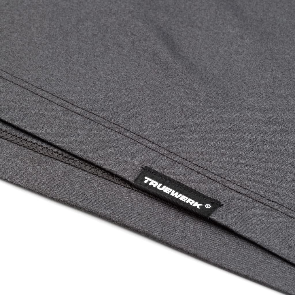 TRUEWERK B1 Sun Short Sleeve Tee for Men, Sun Protection Shirts, Moisture Wicking, UPF +50 Thermo Regulating Shirt, Heathered Grey, 2XL