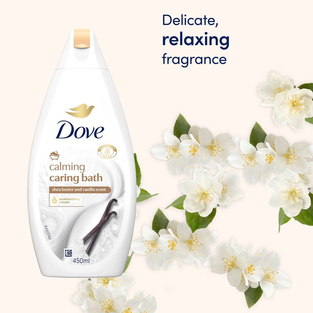 Dove Calming Caring Bath Shea Butter and Warm Vanilla, 450 ml, Packaging may vary