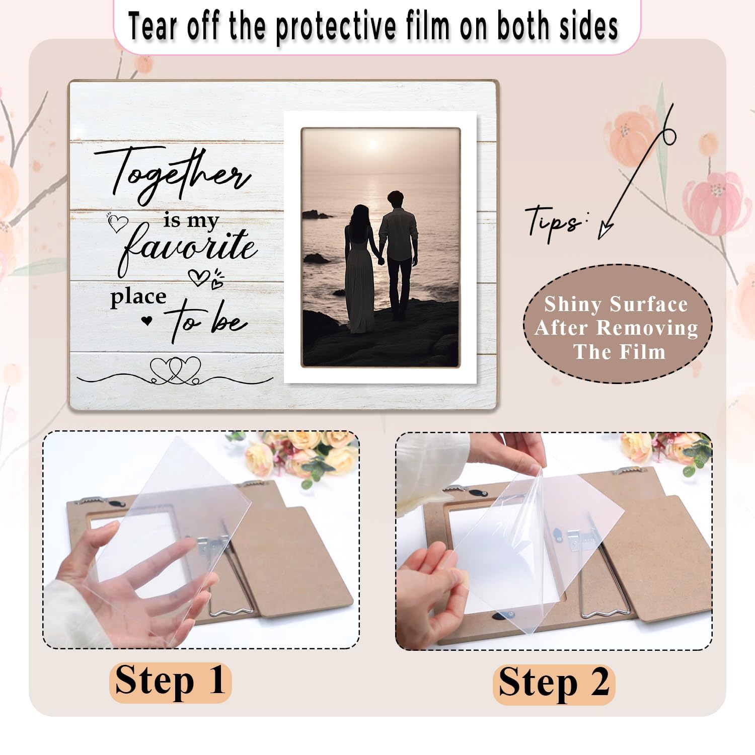 Couple Picture Frames, Love Picture Frames, Engagement Photo Frame, Marriage License Frame, Wedding Picture Frame for Couples, Together is My Favorite Place to Be, Unique Gifts for Valentine's Day 4 x 6Inch Photo
