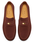Journey West Suede Slip-on Penny Loafers Shoes for Men Brown US 8.5