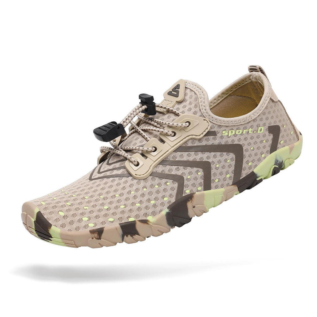 Mishansha Water Shoes for Women Men, Quick-Dry Barefoot Swim Shoes with Drainage Holes, Lightweight Aqua Shoe for Beach Pool River Boating Yoga Walking 6 Women/5 Men Rustic Brown