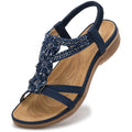 Littleplum Sandals for Women Arch Support Women's Summer Fashion Non Slip Beach Sandals Comfort Comfortable Walking Orthopedic Bohemian Flip Flops Womens Sandals Blue Size 9