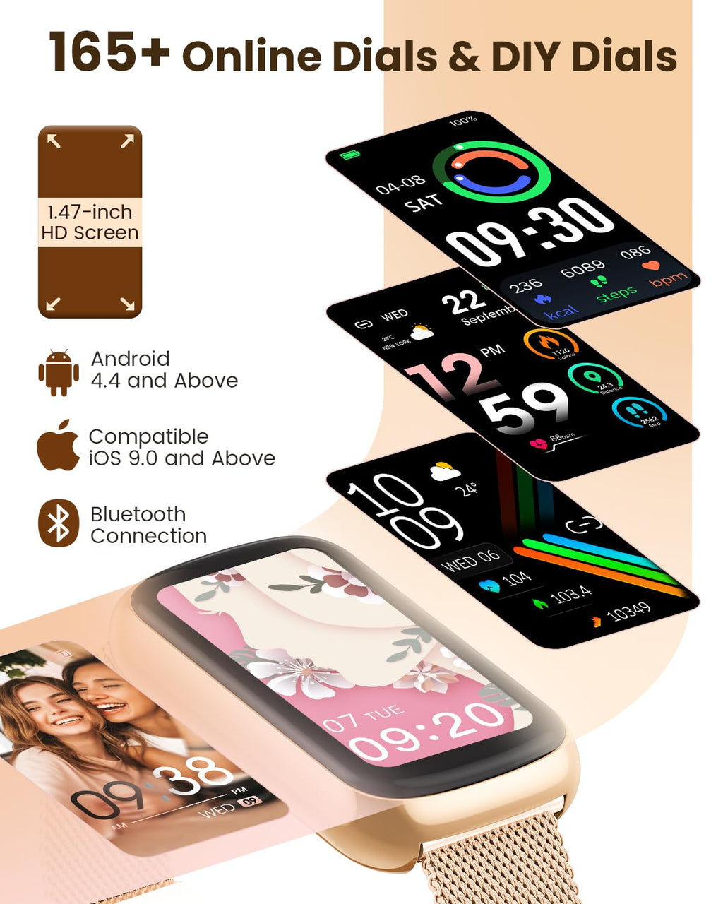 Fitness Watches for Women, Fitness Tracker Watch with Heart 24H Rate/Blood Oxygen/Sleep Monitor, 20+ Sports Modes Smart Watches for Women, Activity Tracker and Smartwatch for Android/iOS Phones