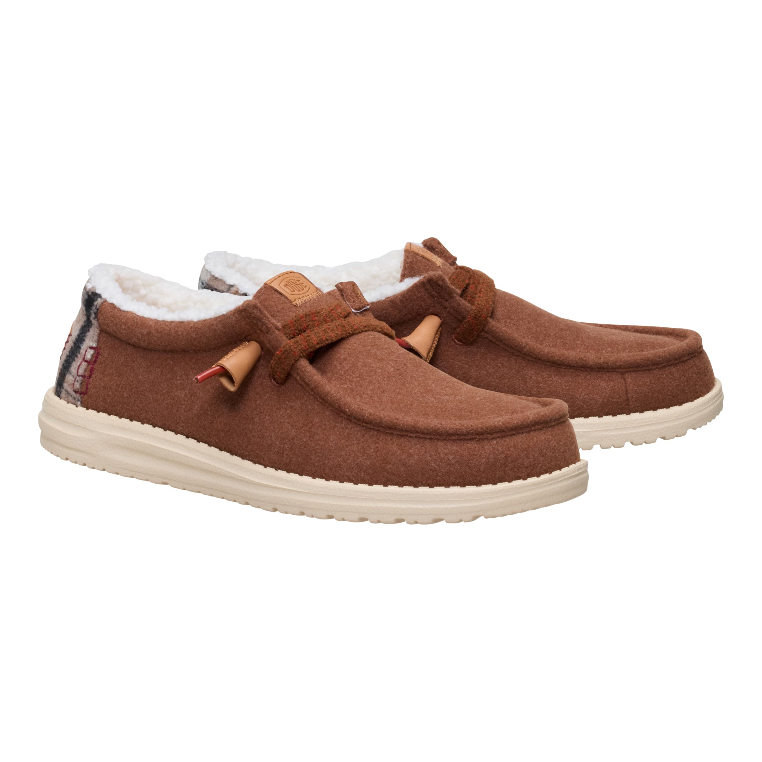 HEYDUDE Wally Cozy Plaid Downtown Brown/Multi 11, Men’s Shoes, Slip-on Loafers, Comfortable & Light-Weight