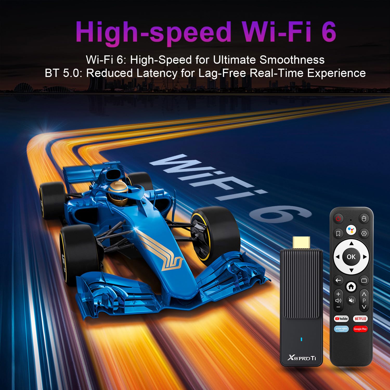Android 14.0 TV Stick 2026, X88 PRO T1 Android TV Stick 2GB RAM 16GB ROM with RK3518 Quad-Core WiFi6 BT5.0 4K HD Video Output for Smart TV