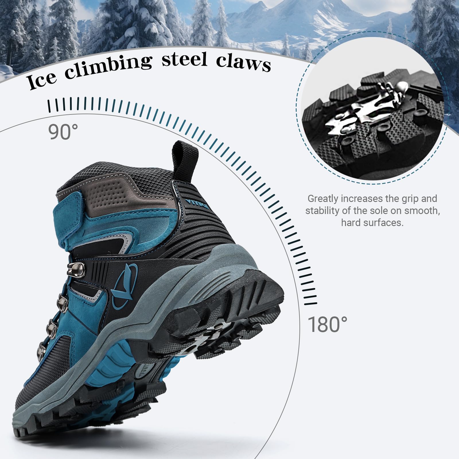 Littleplum Boys Snow Boots Winter Warm Booties Antiskid Hiking Outdoor Shoes Ankle Boots for Kids Yellow Size 3 Little Kid
