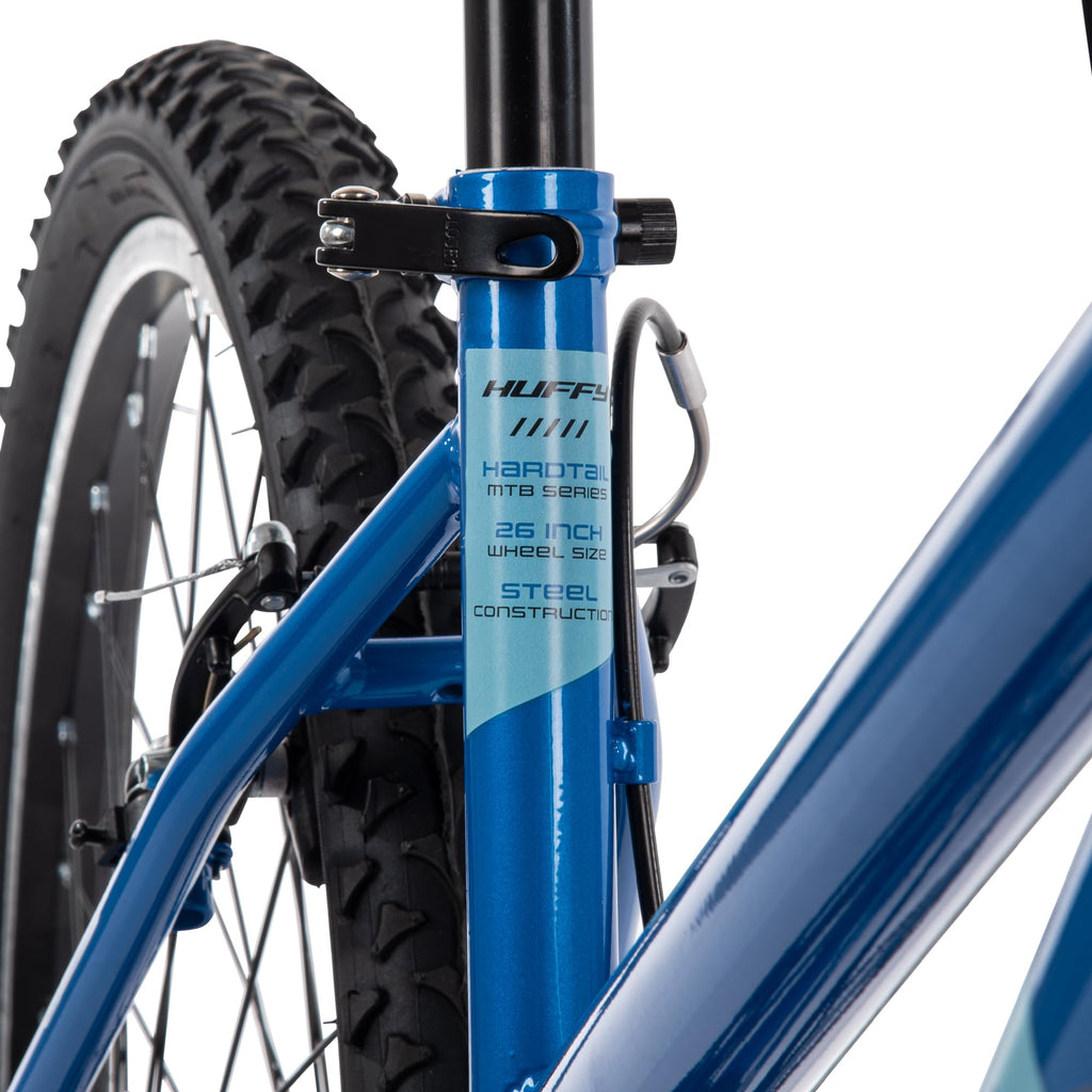 Huffy Stone Mountain Womens 26 Inch Mountain Bike, Deep Sea Gloss Frame, 21-Speed Shimano Twist Shifting, Front Suspension, Comfort Saddle | 20"/24"/26" Sizes, 6-21 Speeds, Dual Suspension Available |