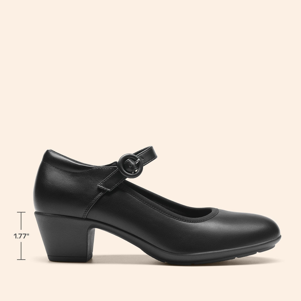 DREAM PAIRS Mary Jane Shoes Women Low Chunky Heels Closed Toe Pumps Comfortable Work Business Dress Shoes,Size 7,Black,DWUMPU2549