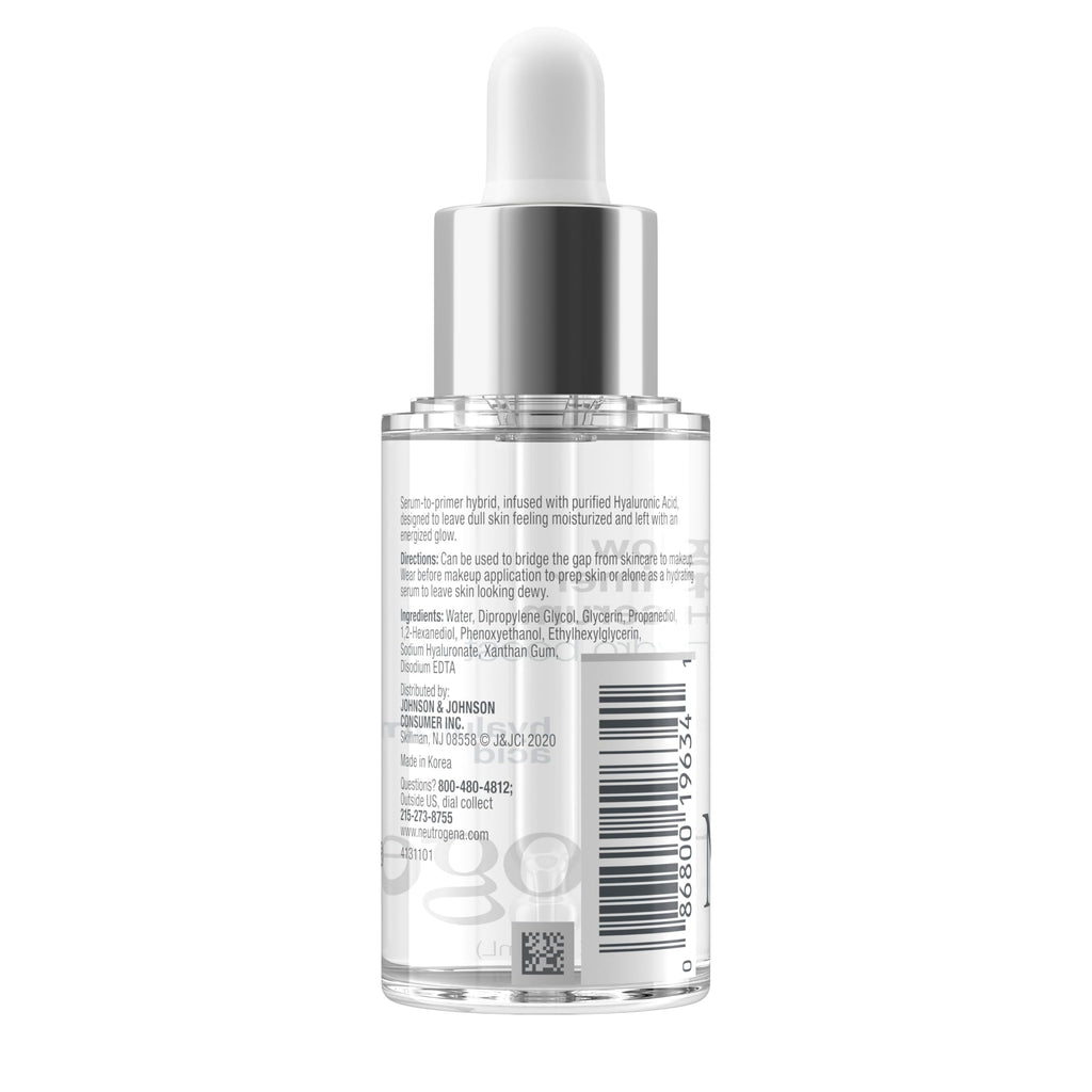 Neutrogena Hydro Boost Glow Booster Primer & Serum, Hydrating & Moisturizing Face Serum-to-Primer Hybrid, Infused with Purified Hyaluronic Acid & Designed to Instantly Hydrate, 1.0 fl. oz