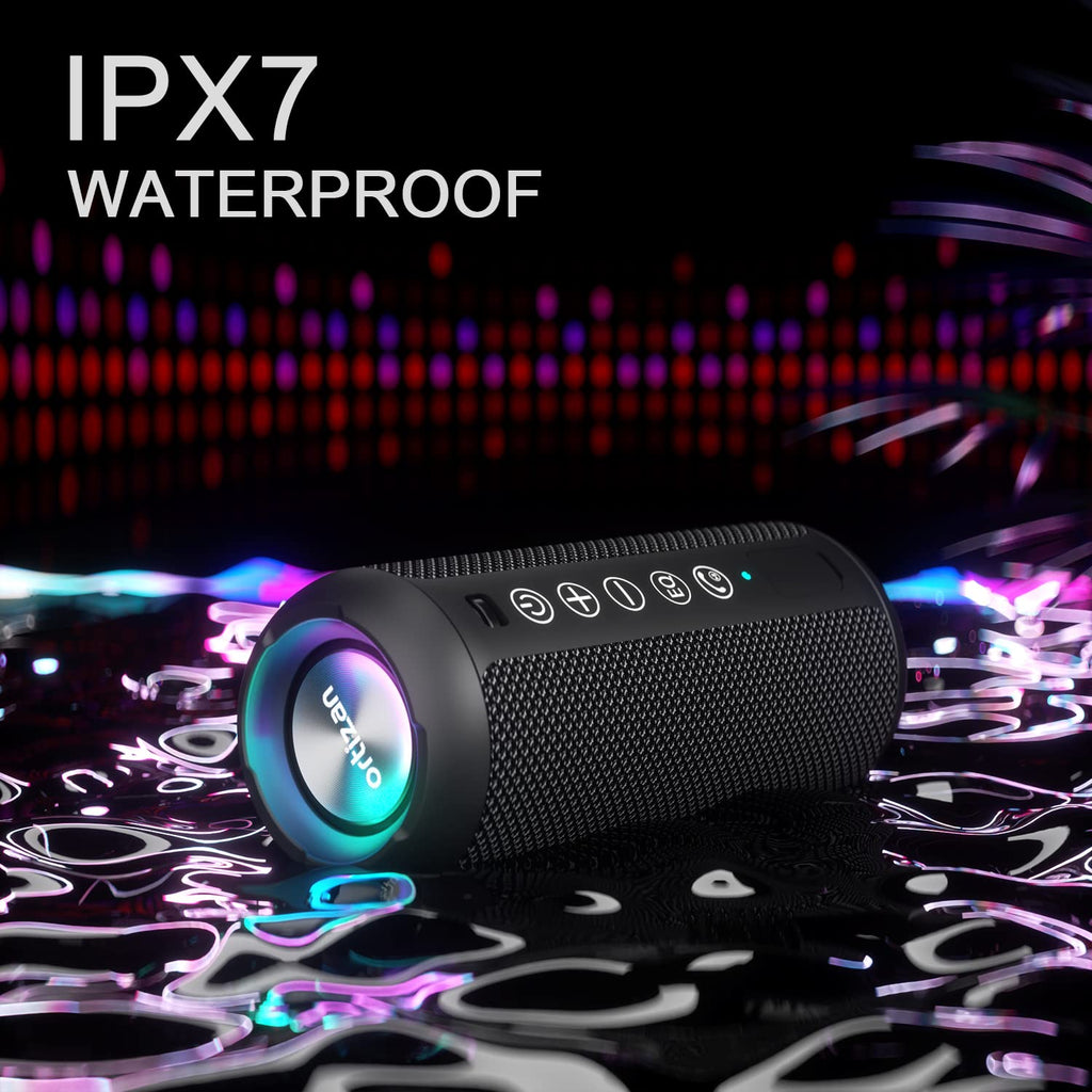 Ortizan Portable Bluetooth Speaker: IPX7 Waterproof, Wireless, Big Sound, Deep Bass, Dual Pairing, 30H Playtime, Valentines Day Gifts for Him, Birthday Gifts for Men Women, Adult White Elephant Gifts
