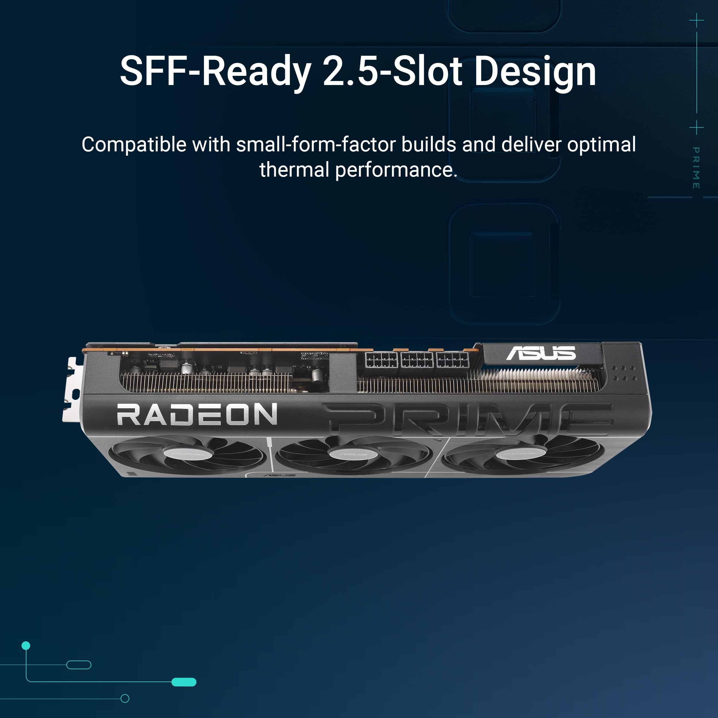ASUS Prime Radeon™ RX 9070 XT OC Edition Graphics Card, AMD (PCIe 5.0, HDMI/DP 2.1, 2.5-Slot Design, Axial-tech Fans, Ball Bearings, Dual BIOS, GPU Guard)
