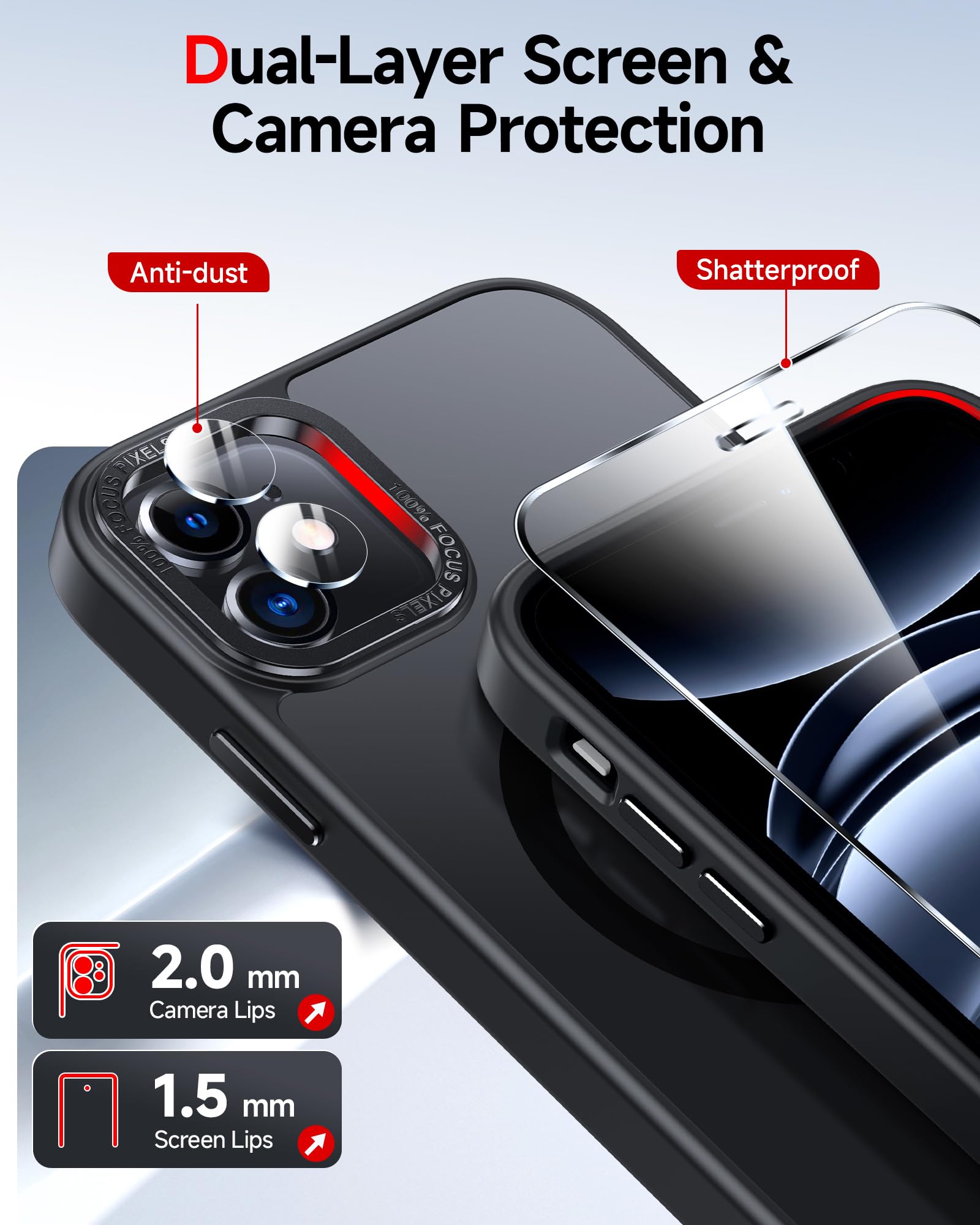 LeYi for iPhone-11 Phone Case with Screen Protector X2 + Camera Cover X2, Compatible with MagSafe Magnetic Funda para i Phone 11case Military Grade Protective Women Men Cases ipone 11, Black