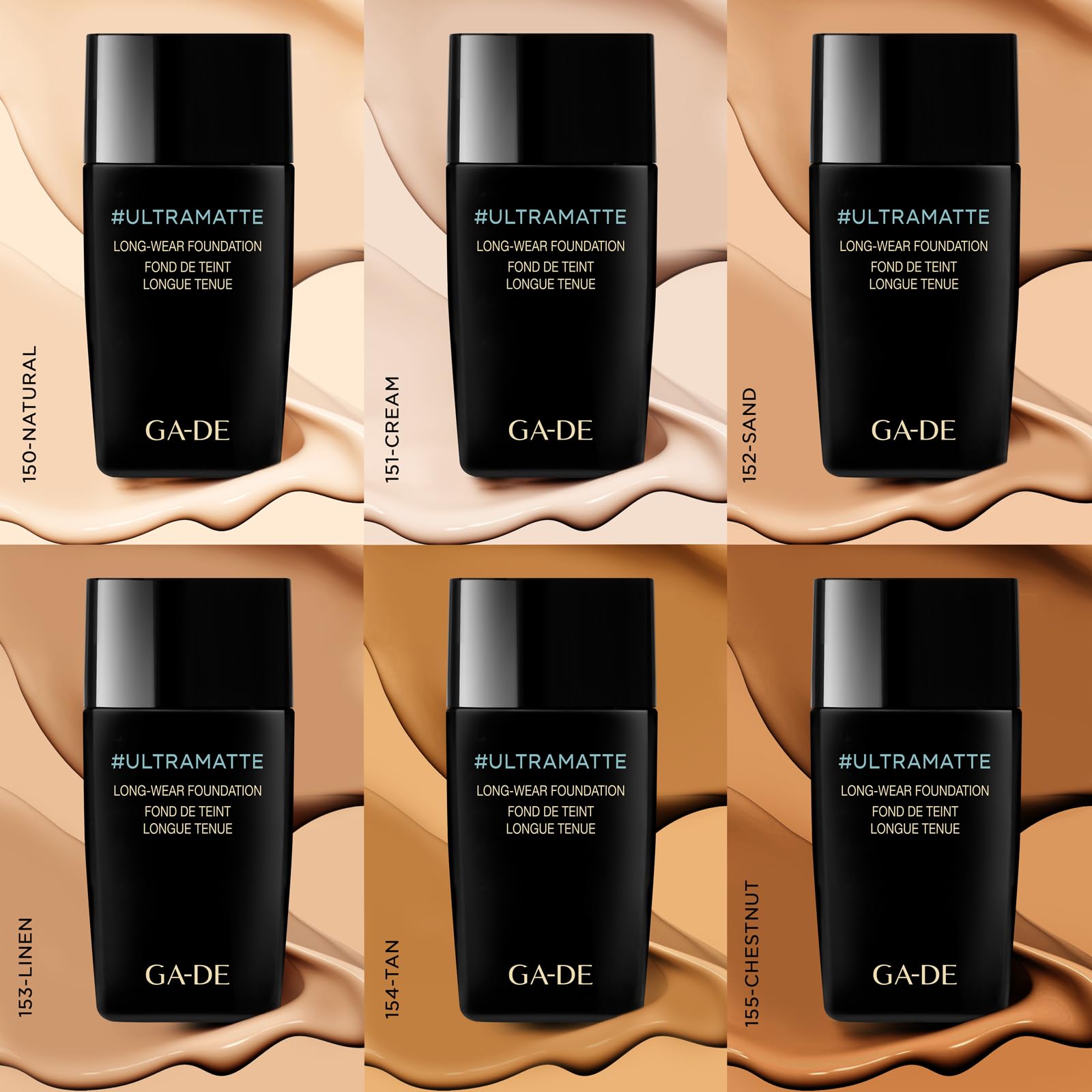 GA-DE Ultramate Long-Wear Foundation, 154 - Sweat-Resistant and No-Transfer Cream Foundation - Face Makeup for Flawless Ultra-Matte Finish - 1 oz
