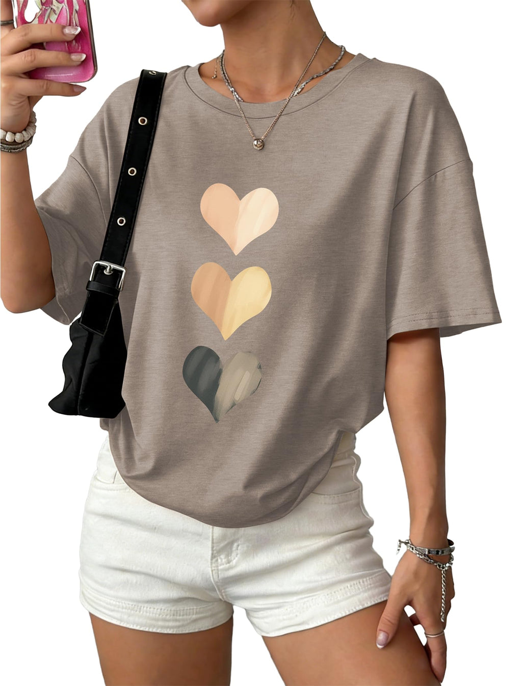 WIHOLL Womens Spring Summer Tops Casual Shirts Graphic Tees Beach Vacation Clothes Oversized Short Sleeve Tshirts Gym Clothes Plus Size Workout Airport Travel Outfits Fashion Clothing XL