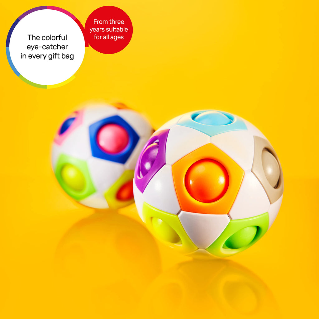 CUBIDI® Original Rainbow Puzzle Ball I Brain Teasers for Kids Ages 6-10 I for Boys and Girls 6+ Years, Cool Travel Toy for Children, Fidget Ball, 3D Puzzle Toy