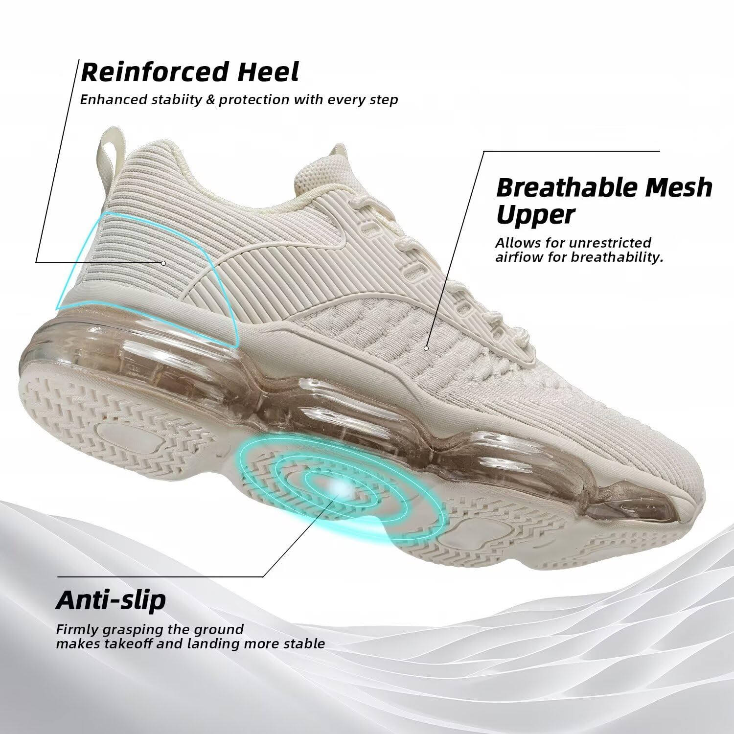 Kapsen Womens Walking Running Shoes Air Cushion Breathable Fashion Tennis Sneakers Mesh Workout Casual Athletic Sports Gym