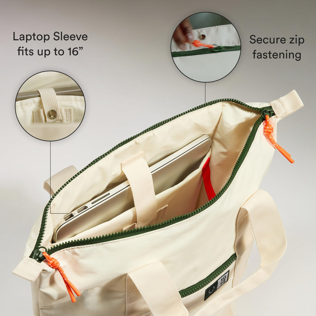 ANTLER - Essential Tote Backpack, Rucksack with Laptop Pocket, Suitcase Sleeve, Durable for Travel, Work, Gym Bag for Men & Women - Cream Stone
