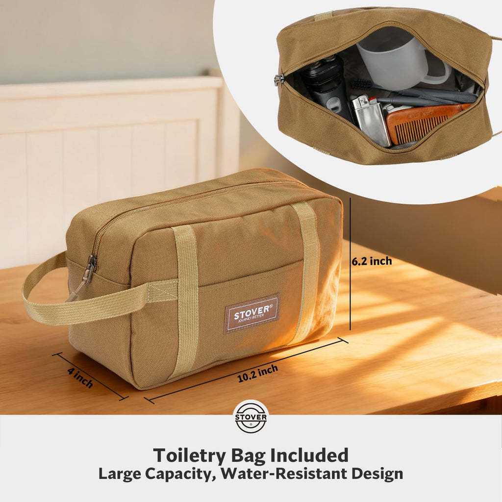 STOVER 45/80/100L Rolling Duffel Bag with Wheels, X-Large Durable Travel Duffle + Toiletry Bag, Heavy Duty, Packable with Shoulder Straps- Use as Luggage or Backpack (Camouflage)