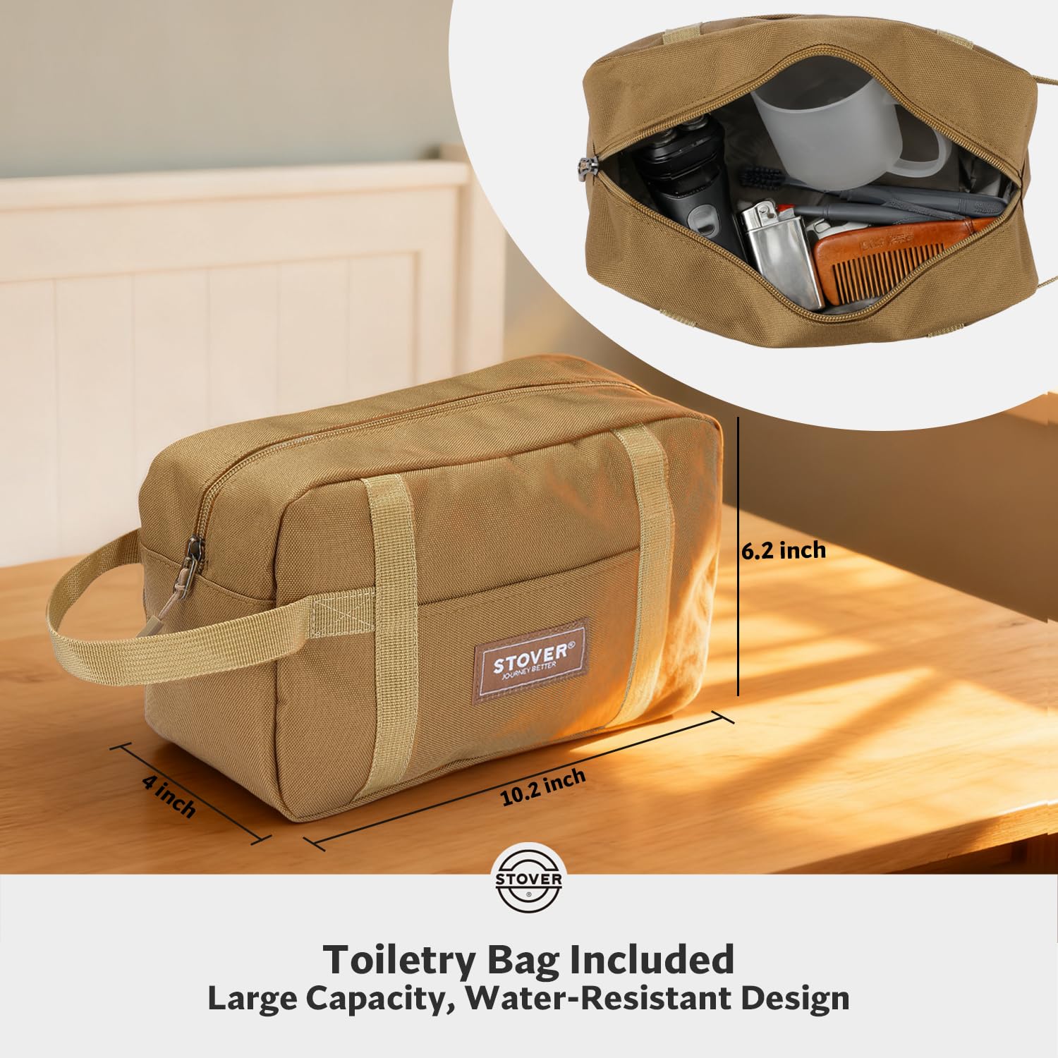 STOVER 45/80/100L Rolling Duffel Bag with Wheels, X-Large Durable Travel Duffle + Toiletry Bag, Heavy Duty, Packable with Shoulder Straps- Use as Luggage or Backpack (Camouflage)
