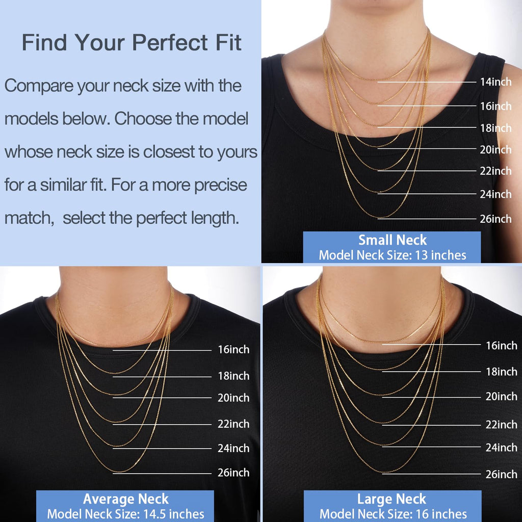 Jewlpire 14K Gold Plated Chain Necklace for Women, 1.1mm Cable Chain Necklace 14K Gold Plated Chain for Women Comfortable Women's Chain Necklace 16 Inch