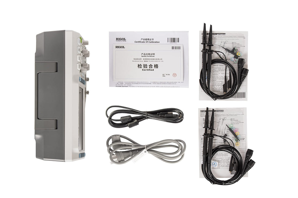 Rigol Digital Oscilloscope DS1054Z 50 MHz 4-Ch 1 GSa/s 24 Mpts 30,000 wfms/s UltraVision 7" 800x480 Intensity Display, 60,000-Frame Record/Playback, Serial Decode UART I2C SPI for Debug & Education