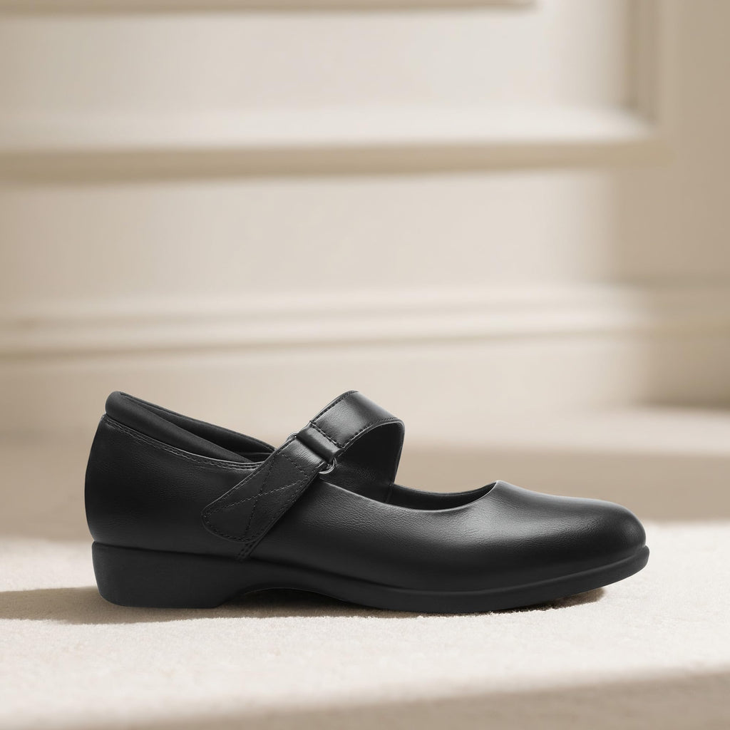 DREAM PAIRS Womens Ballet Mary Jane Flats, Comfortable Business Office Dress Shoes for Women Dressy and Work with Ankle Strap,Size 6,Black,SDFA2407W