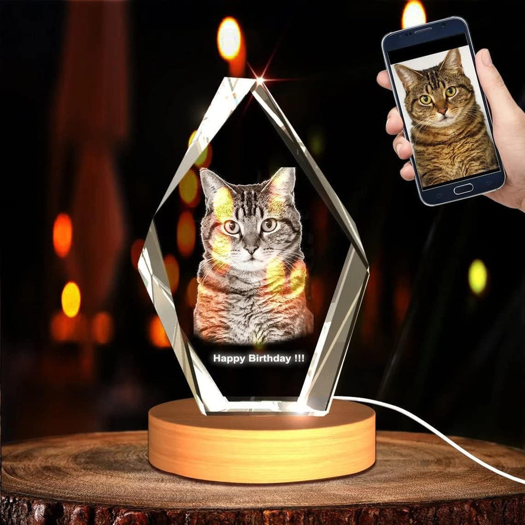 A&B Crystal Collection Iceberg Personalized 3D Engraved Photo (Wedding, Memorial, Mother's Day, Valentine's, Christmas, Personalized) (Iceberg)