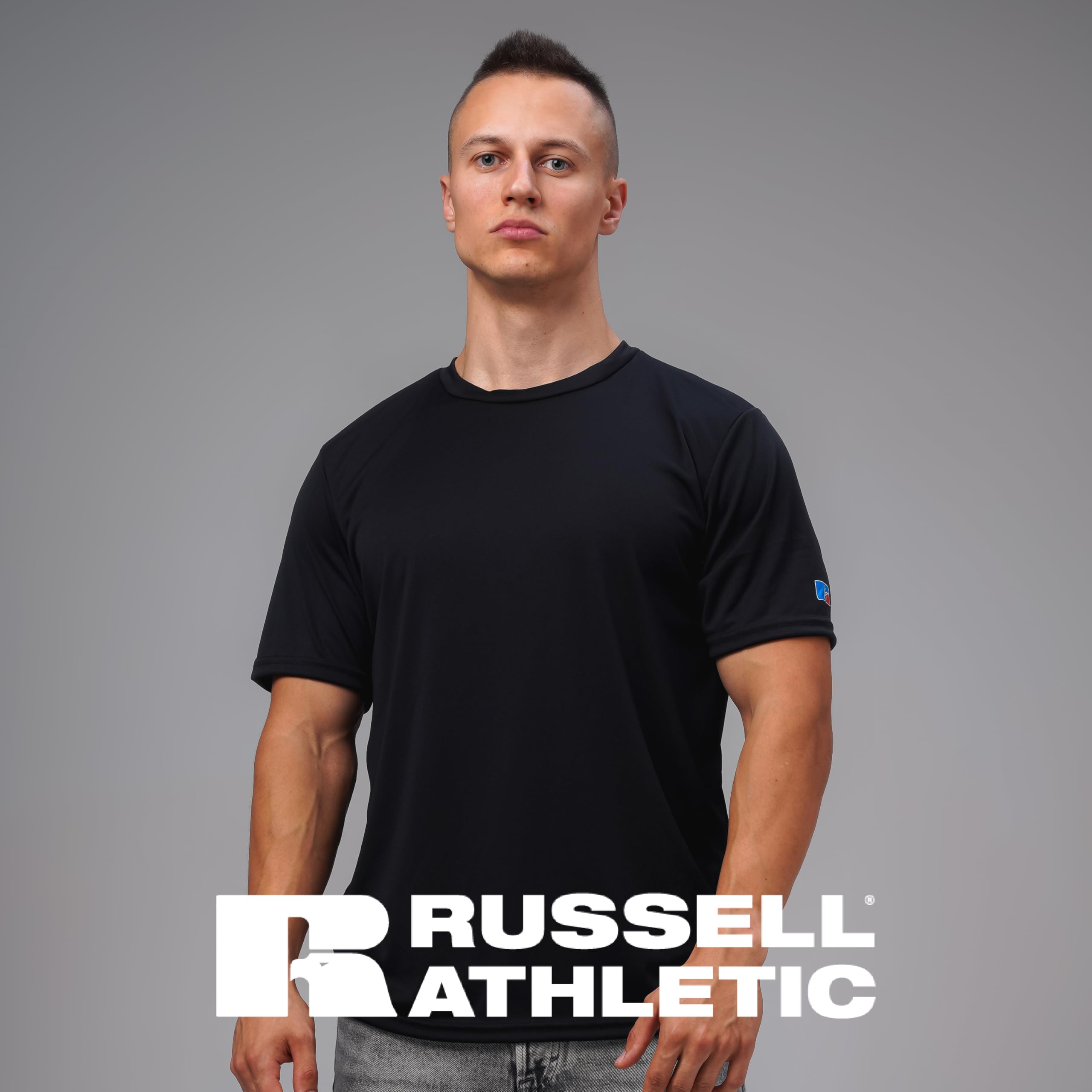 Russell Athletic Men's Short Sleeve Performance T-Shirt, Black, 4X-Large