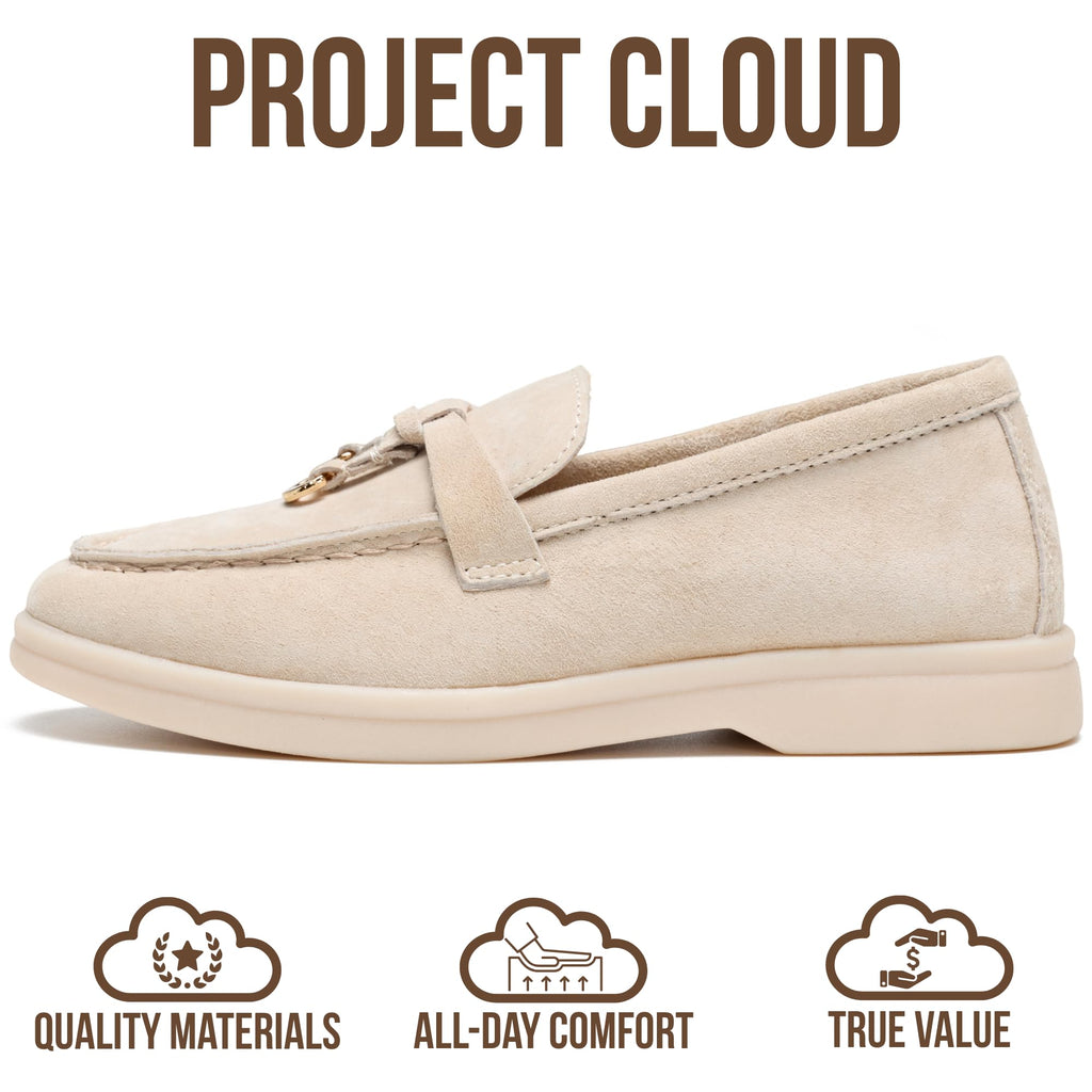 Project Cloud Girls Loafers 100% Genuine Leather Kids Shoes - Lightweight & Slip Resistant Girls Dress Shoes - Memory Foam Insole Girls Shoes Loafers (Little_IRIS,LTSANDSDE,13)