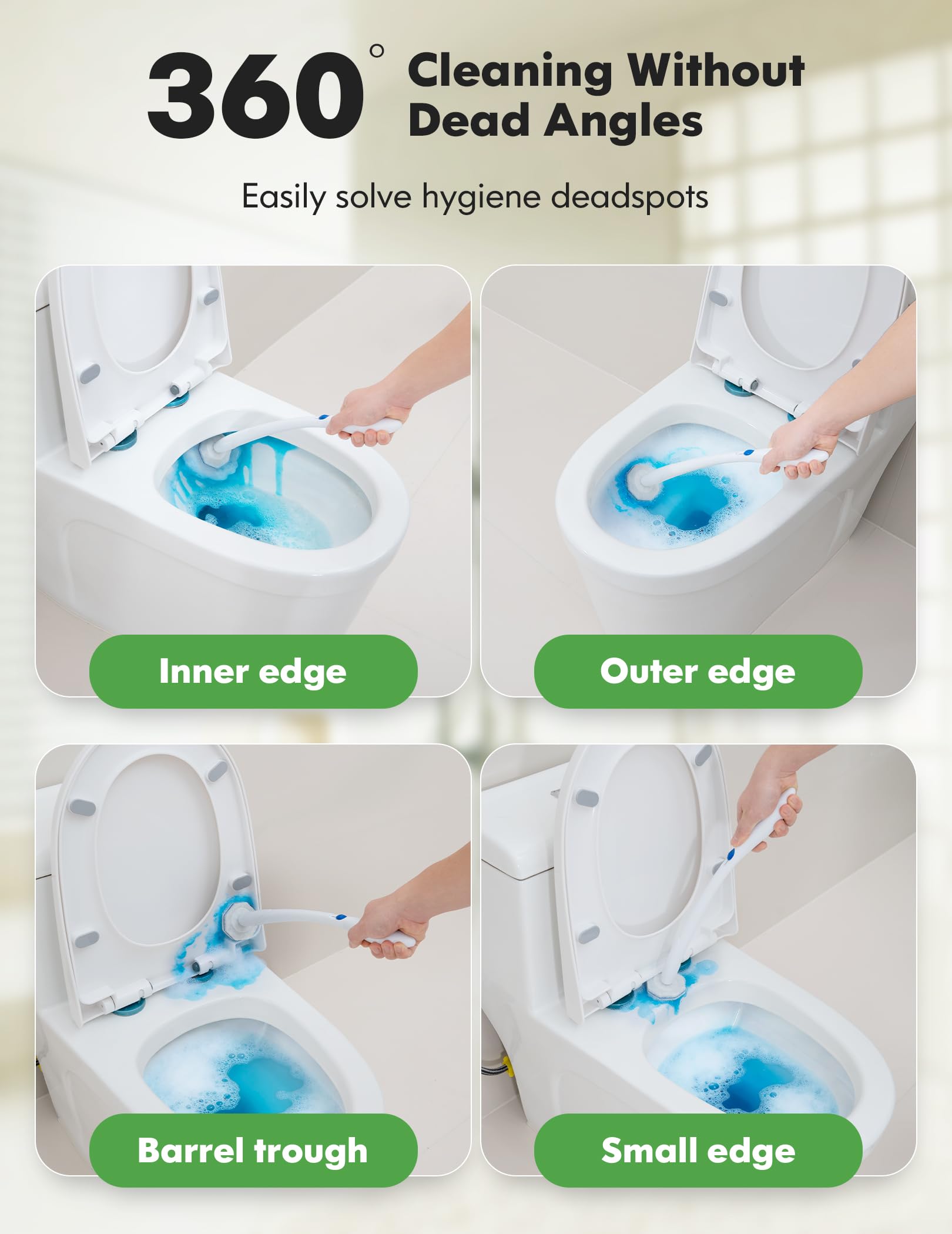 Kucbraly 100 Count Toilet Wand Refills for Clorox, Compatible with Most Disposable Toilet Brush for Bathroom Cleaning