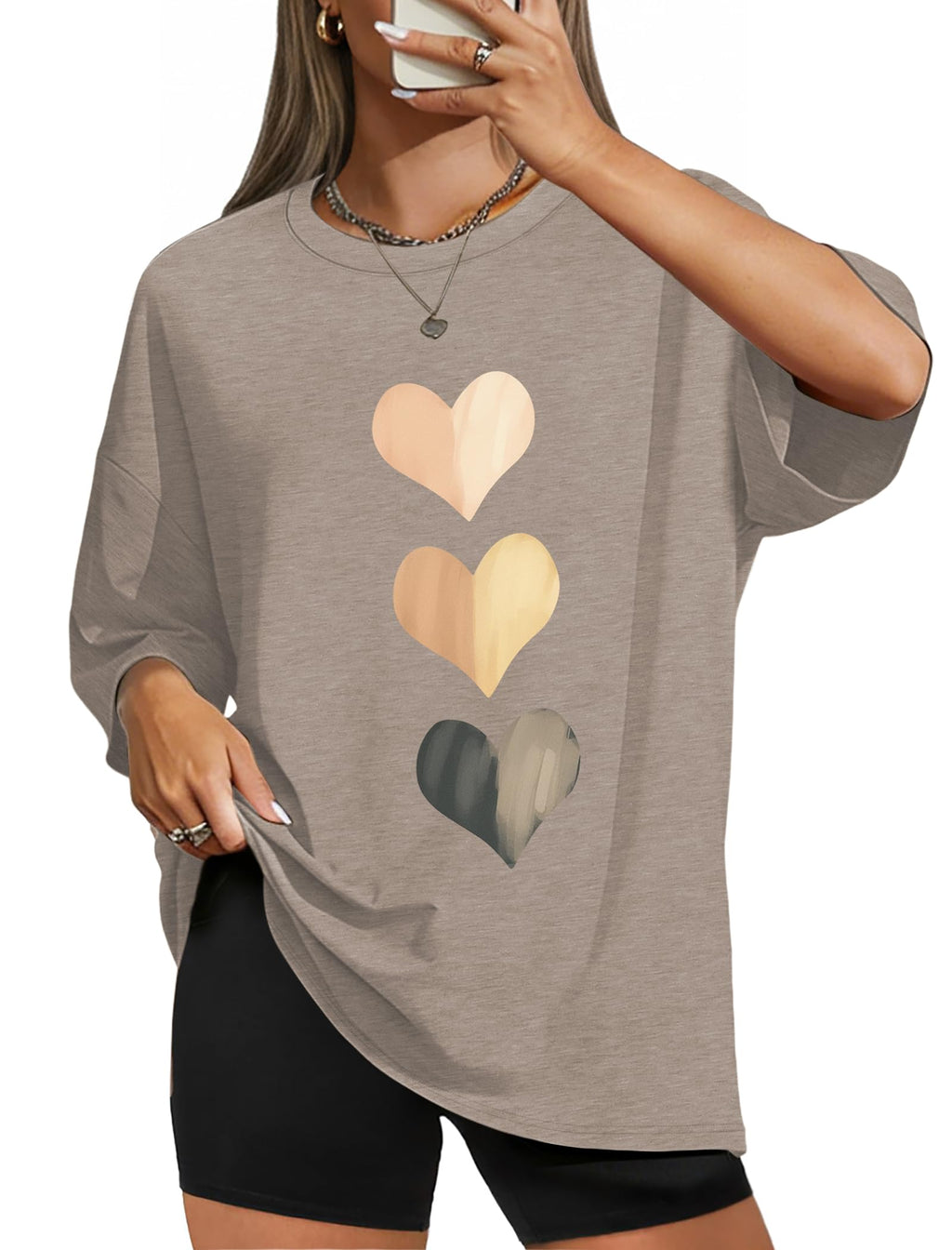 WIHOLL Womens Spring Summer Tops Casual Shirts Graphic Tees Beach Vacation Clothes Oversized Short Sleeve Tshirts Gym Clothes Plus Size Workout Airport Travel Outfits Fashion Clothing XL