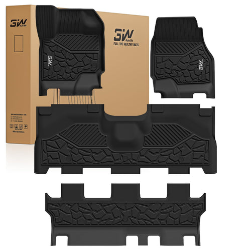 3W Floor Mats for 2025 2026 Ford Expedition Max Bench Seating 8 Seats, All Weather for 2025 2026 Ford Expedition Max (Not fit 7 Seats) Floor Mats Cargo Mat (Only MAX)