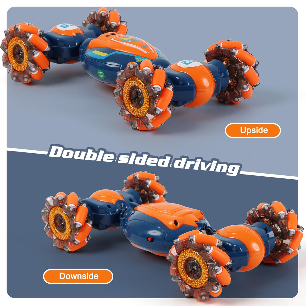 Gesture Sensing RC Stunt Car - Boys Girls Toys Age 6-8-12, 4WD Hand Controlled Remote Control Twist Car with Light & Music,Cool Birthday presents and Ideas Gifts for Kids Age 6 7 8 9 10 11 12 YearsOld