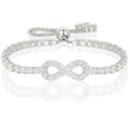 Moissanite Infinity Bracelet, Lab Created Diamond Bracelets for Women, S925 Sterling Silver, 3MM Width, 4-9.5inches, 18K Gold Vermeil Adjustable Tennis Bracelets - Mothers Day Gifts For Mom Wife Her