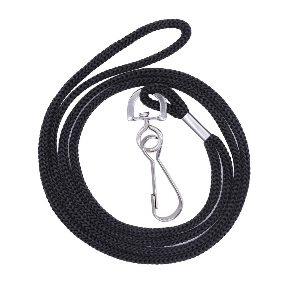HOSL Black Nylon Lanyards, 100 Pack Bulk Office ID Card Lanyards with Swivel Hook (Modern/Fitted, 19 inches, 1.54lb)