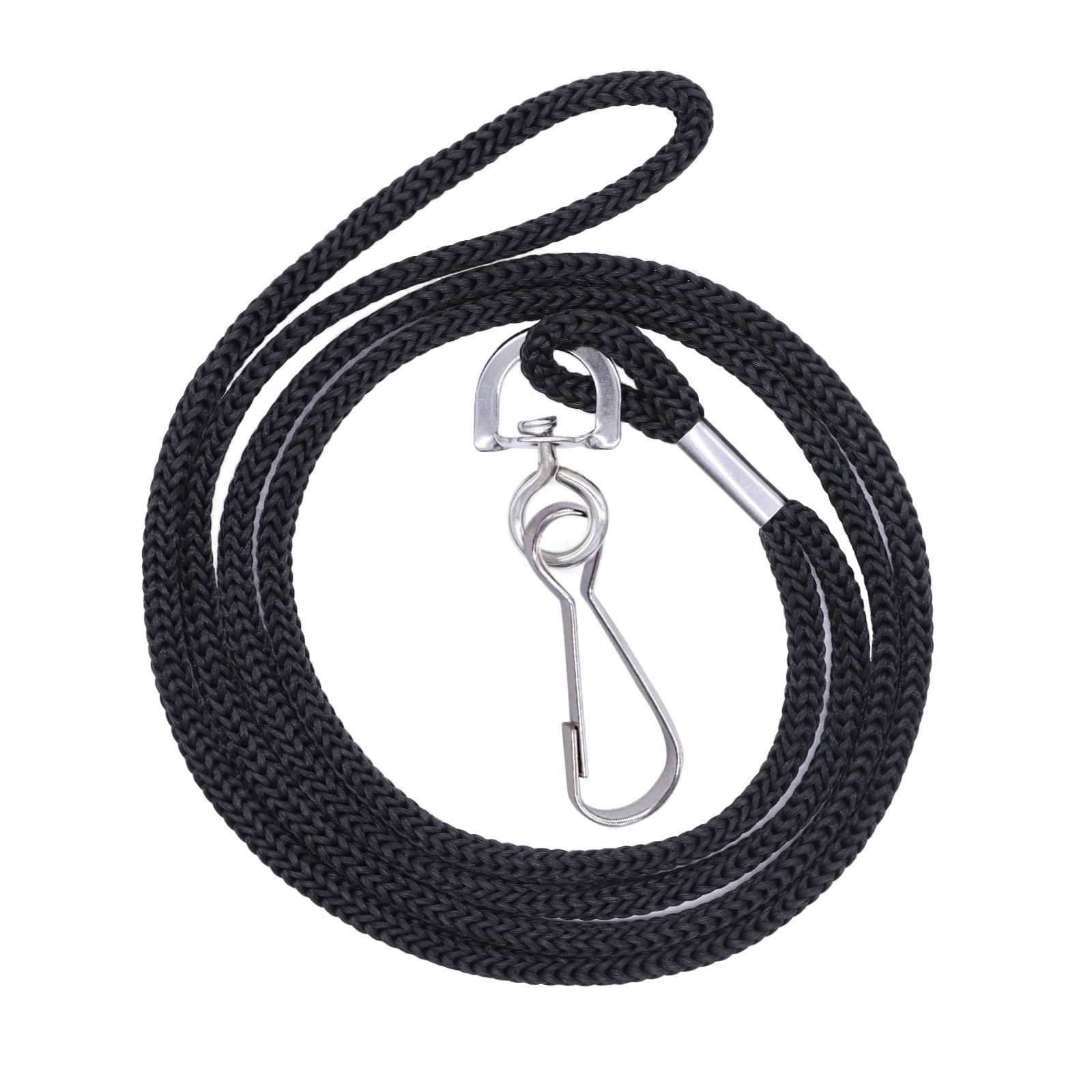 HOSL Black Nylon Lanyards, 100 Pack Bulk Office ID Card Lanyards with Swivel Hook (Modern/Fitted, 19 inches, 1.54lb)