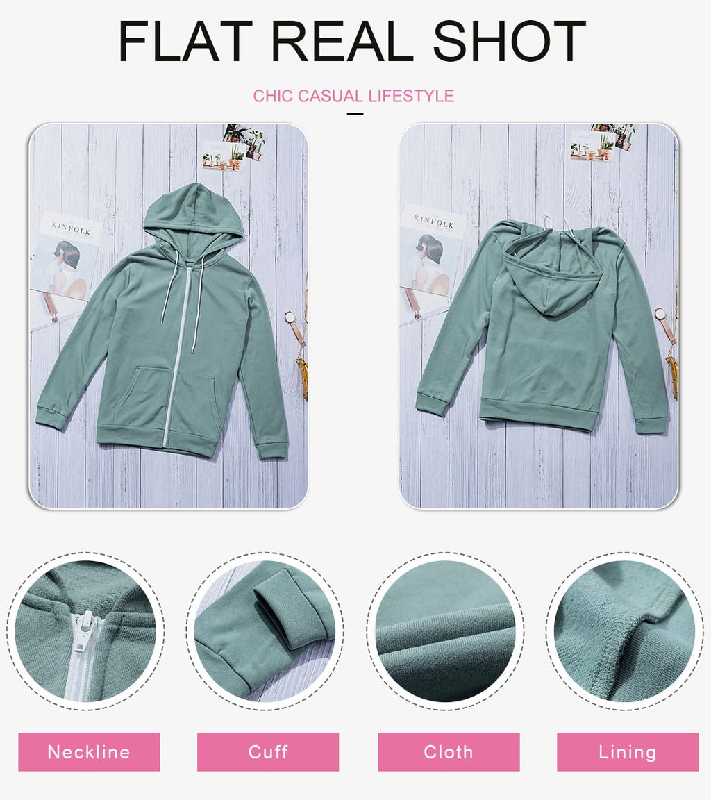 Dokotoo Women's Fall Plus Size Full Zip Up Hoodies Long Sleeve Solid Oversized Hooded Sweatshirts Pockets Jacket Coat for Women Teen Girls 2025 Fashion Casual Sky Blue XXLarge