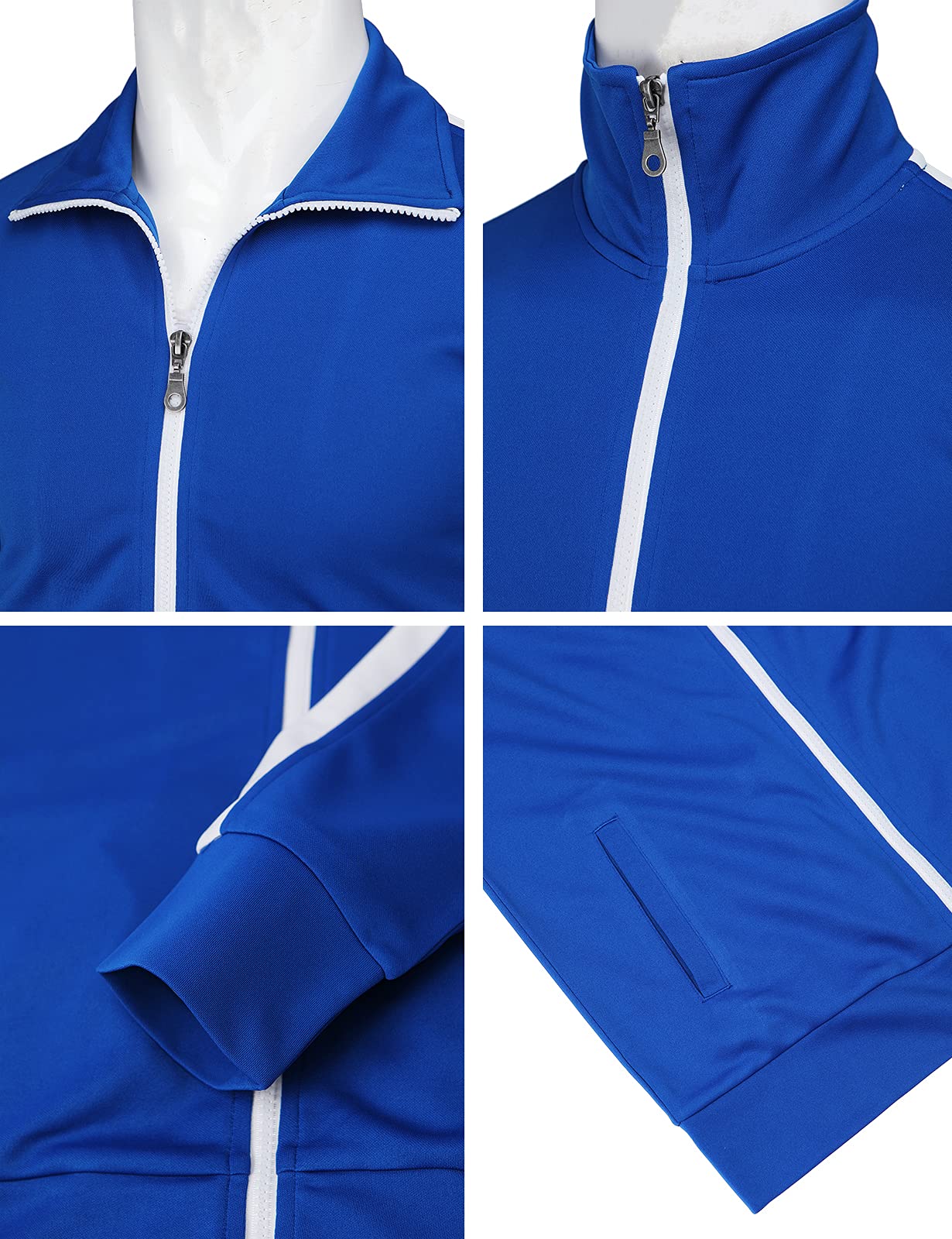 H2H Men's Lightweight Full Zip Softshell Jacket Long Sleeve Soft Coat for Hiking Golf BLUE US M/Asia L (CMOJA134)